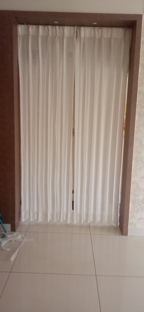 Jacquard curtains in a traditional Indian home interior — HappyLoom project
